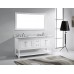 Julianna 72" Double Bathroom Vanity in White with Marble Top and Square Sink with Polished Chrome Faucet and Mirror - B07D3Z4MLG